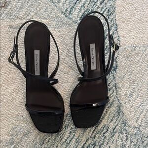 Emme Parsons Black Croc Small Heel